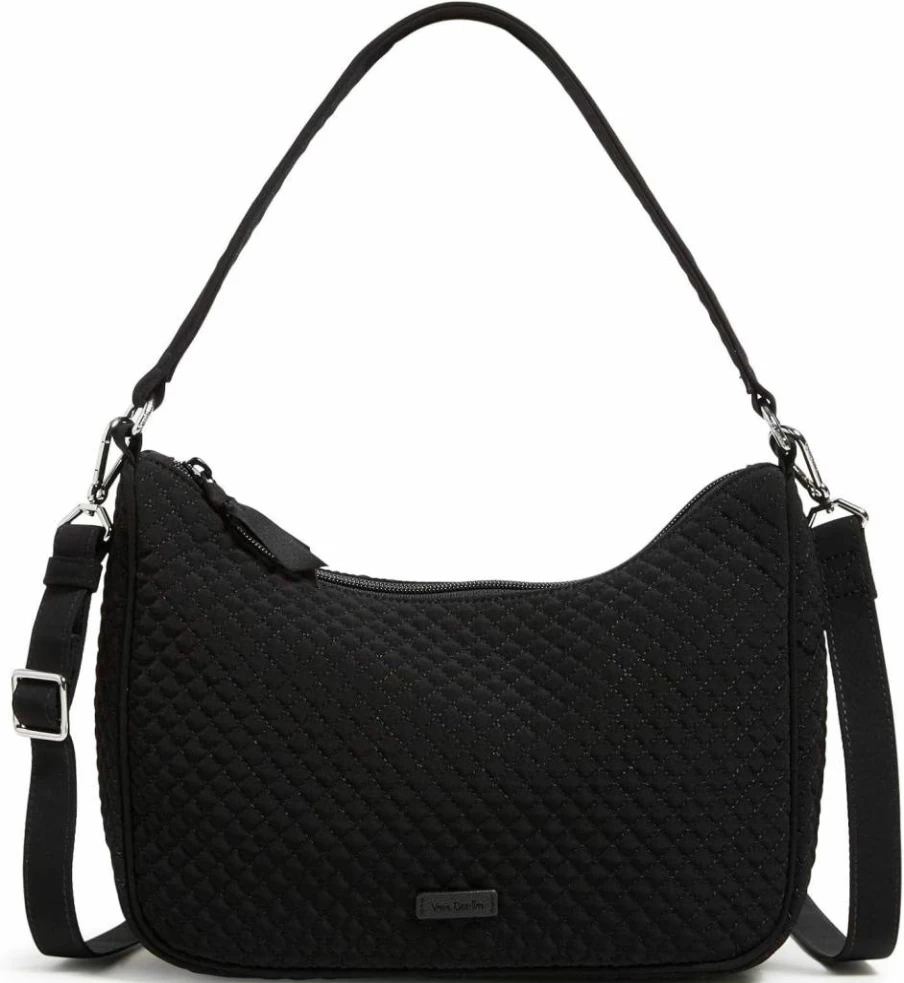 Vera Bradley Frannie Crescent Crossbody Bag – Lightweight Microfiber Handbag for Women