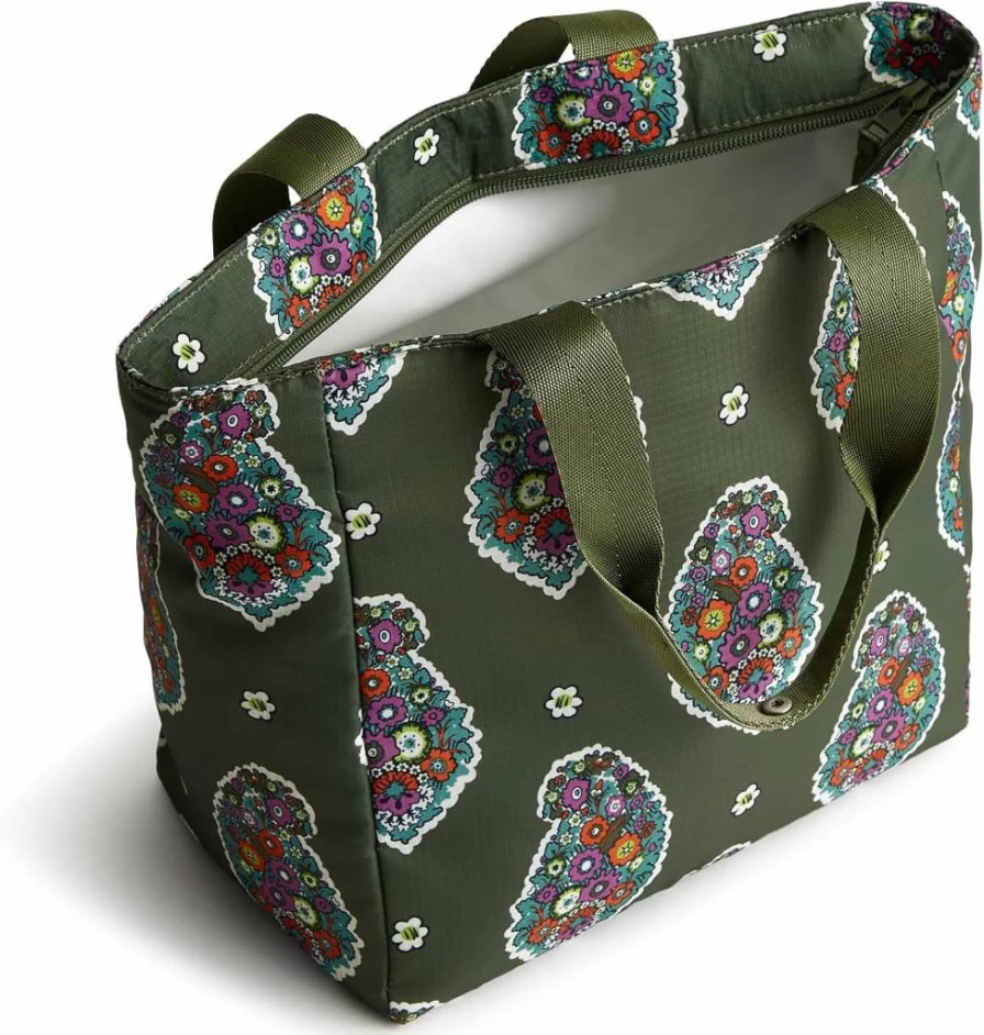 Vera Bradley Lightweight Ripstop Fabric Lunch Bag - Insulated Reusable Tote for Work & School