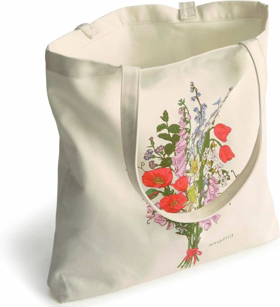 Vera Bradley Woodlark Cotton Tote Bag - Bouquet No. 3 Floral Print Lightweight Carryall