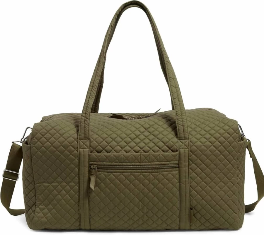 Vera Bradley Women's Large Cotton Travel Duffel Bag - Botanical Paisley Print, Spacious One-Size Tote for Gym, Weekend & Vacation