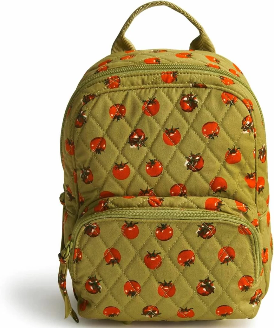 Vera Bradley Marrakesh Cinnamon Mini Backpack for Women - Premium Cotton Banbury Daypack, One Size