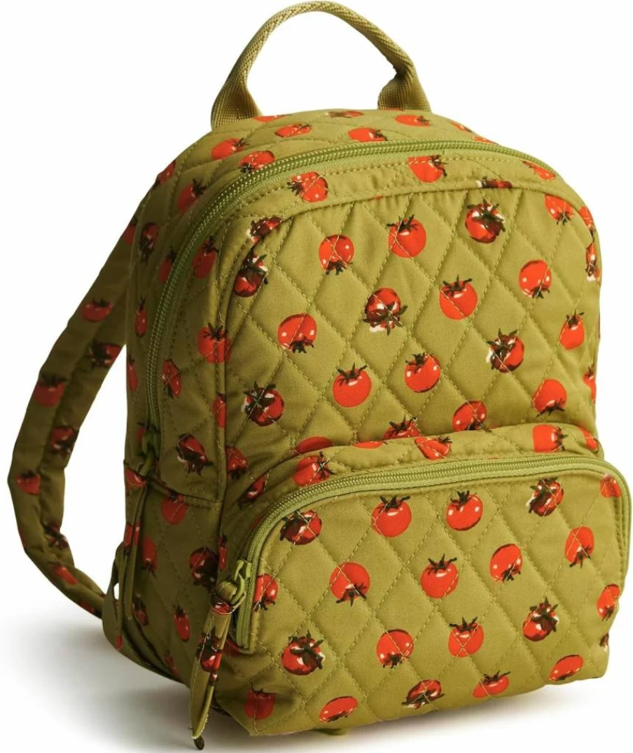 Vera Bradley Marrakesh Cinnamon Mini Backpack for Women - Premium Cotton Banbury Daypack, One Size