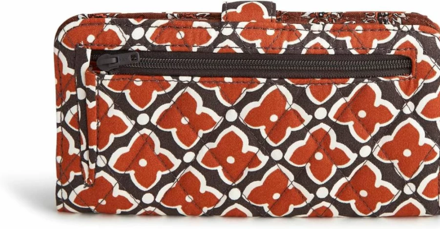 Vera Bradley Women's Cotton Tab Wallet | Stylish & Lightweight Zip-Around Wallet for Women
