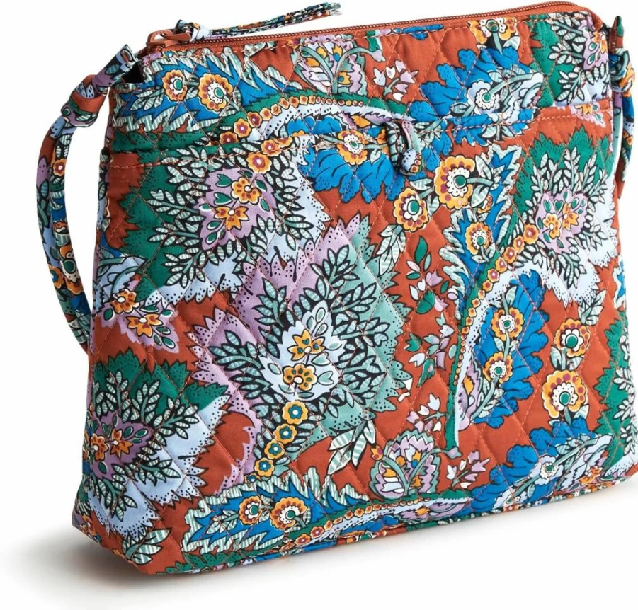Vera Bradley Original Hipster Crossbody Bag - Premium Cotton Vegan Leather Shoulder Purse for Women