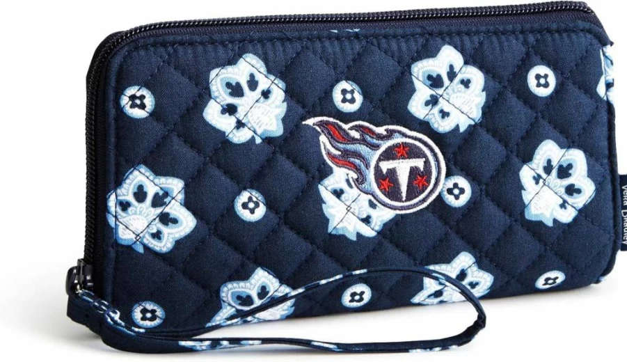 Vera Bradley NFL Team Logo Cotton Front Zip Wristlet for Women – Multiple Team Designs