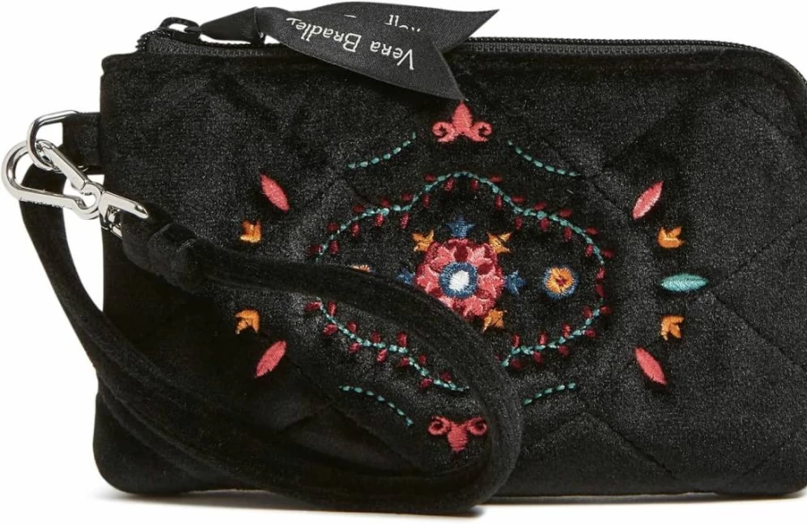 Vera Bradley Mini Wallet with Velvet Finish – Clip & Zip Pouch for Winter Accessories