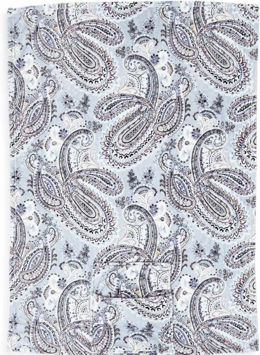 Vera Bradley Women's Cozy Fleece Travel Blanket with Trolley Sleeve for Airplane & Car, Lightweight & Soft Plush Blanket, Machine Washable, Compact Design, Perfect Gift
