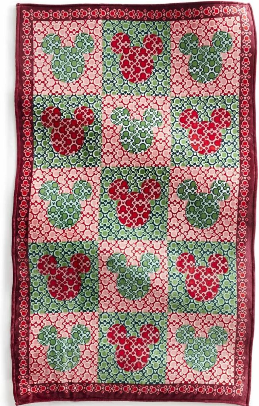 Vera Bradley Disney Mickey Mouse Fleece Plush Throw Blanket, Soft Cozy Meadow Design, One Size