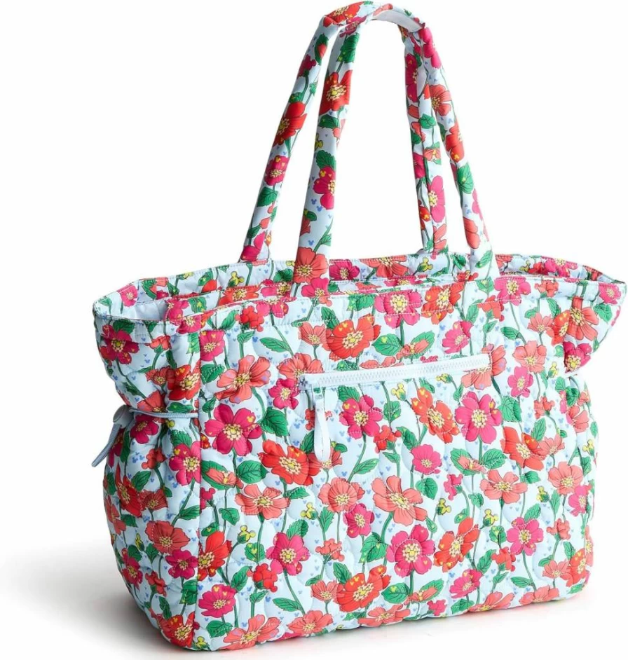 Vera Bradley Mickey Meadow Featherweight Knollton Disney Travel Tote Bag | Lightweight Mickey Mouse Design