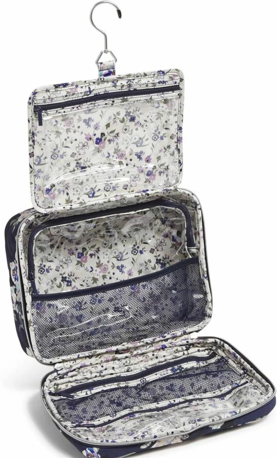 Vera Bradley Women's Hanging Travel Toiletry Bag with Zip Closure, Performance Twill Organizer for Cosmetics and Accessories