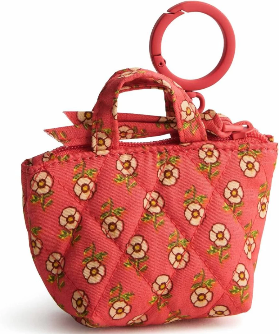 Vera Bradley Tiny Poppies Cotton Tote Bag - Original Premium Charm Handbag for Women