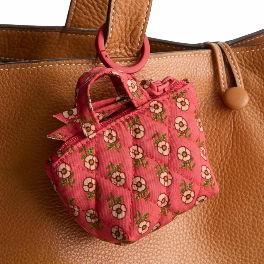 Vera Bradley Tiny Poppies Cotton Tote Bag - Original Premium Charm Handbag for Women