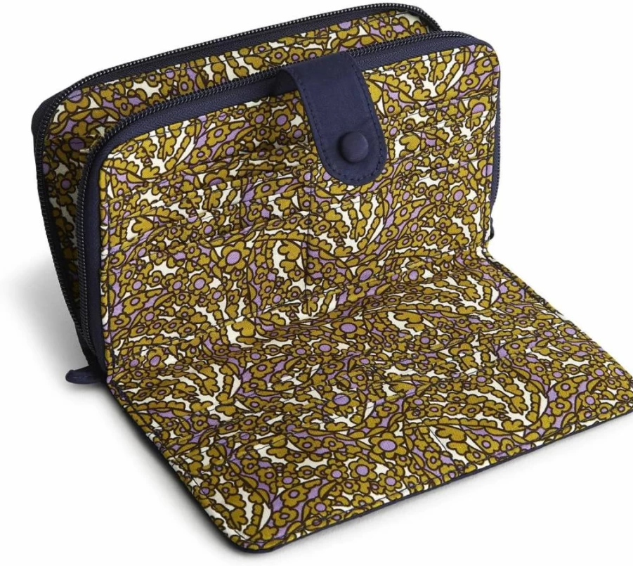 Vera Bradley Peacoat Large Cotton Wallet – Premium Zip-Around Travel Wallet for Women