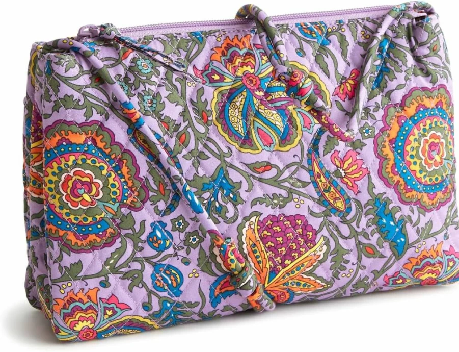 Vera Bradley Foxbury Crossbody Bag Premium Cotton Vegan Leather Lightweight Adjustable Strap Women's Shoulder Purse