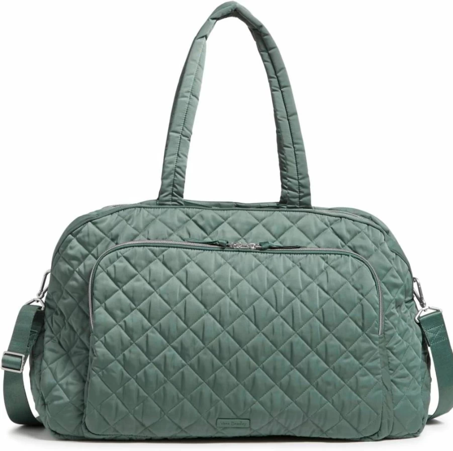 Vera Bradley Grand Weekender Travel Bag - Lightweight Performance Twill, Hydrangea Pink, Spacious Carry-On Luggage