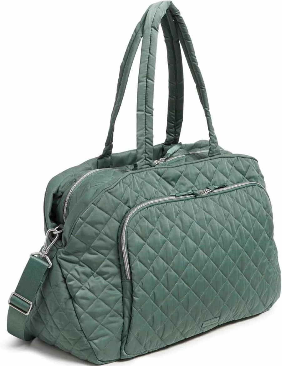 Vera Bradley Grand Weekender Travel Bag - Lightweight Performance Twill, Hydrangea Pink, Spacious Carry-On Luggage