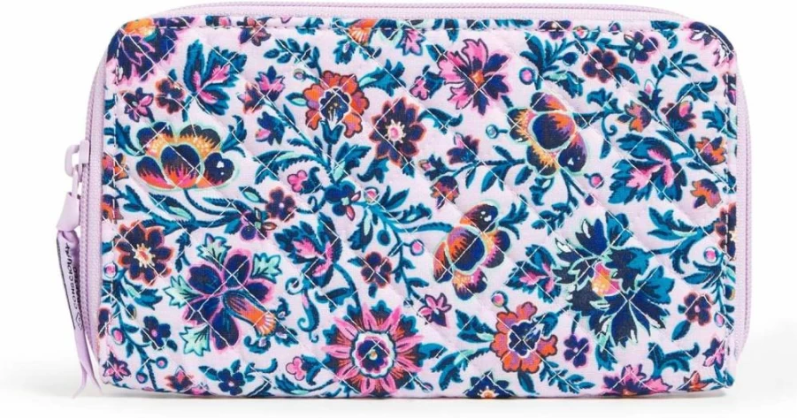 Vera Bradley RFID Blocking Deluxe Cotton Travel Wallet for Secure Storage