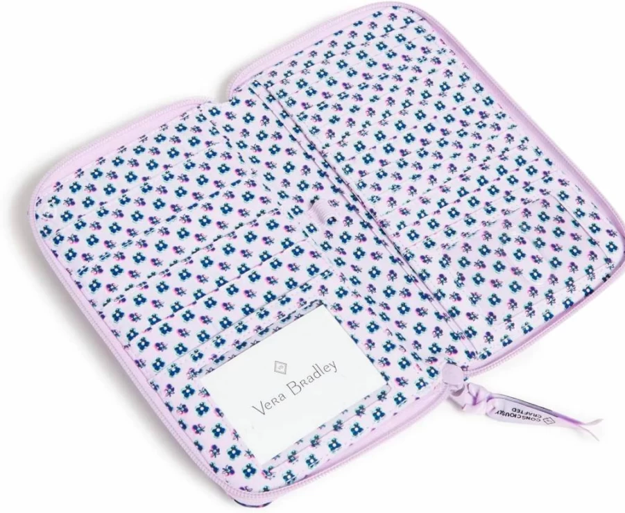 Vera Bradley RFID Blocking Deluxe Cotton Travel Wallet for Secure Storage