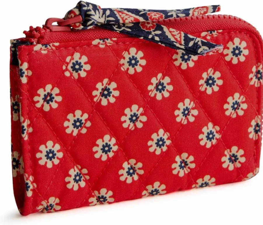 Vera Bradley Women's Cotton Zip ID Card Case – Premium RFID Blocking Pouch for Travel & Essentials
