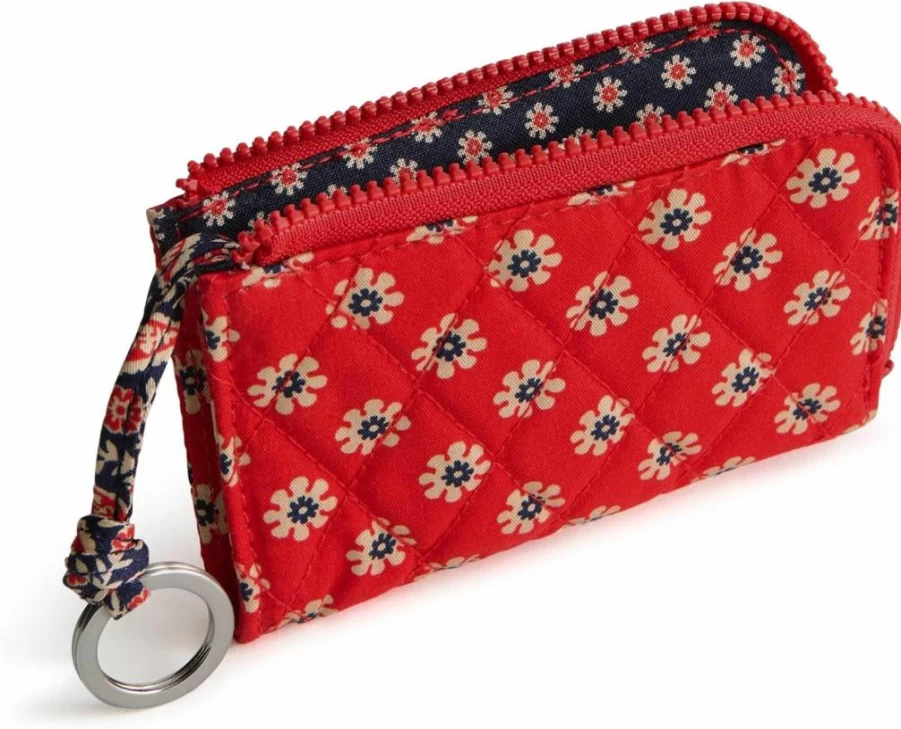 Vera Bradley Women's Cotton Zip ID Card Case – Premium RFID Blocking Pouch for Travel & Essentials