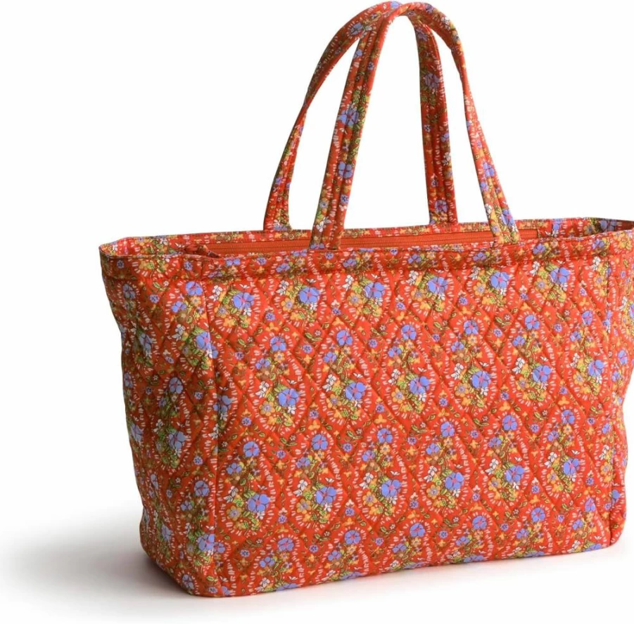 Vera Bradley Garden Paisley Knollton Cotton Travel Tote Bag – Premium Lightweight Carryall for Women