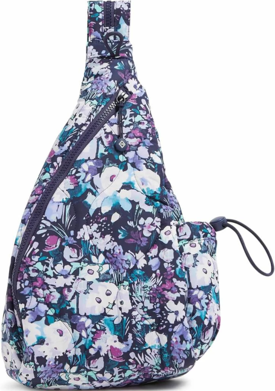Vera Bradley Featherweight Sling Backpack - Lightweight Floral Lavender Crossbody Bag for Women