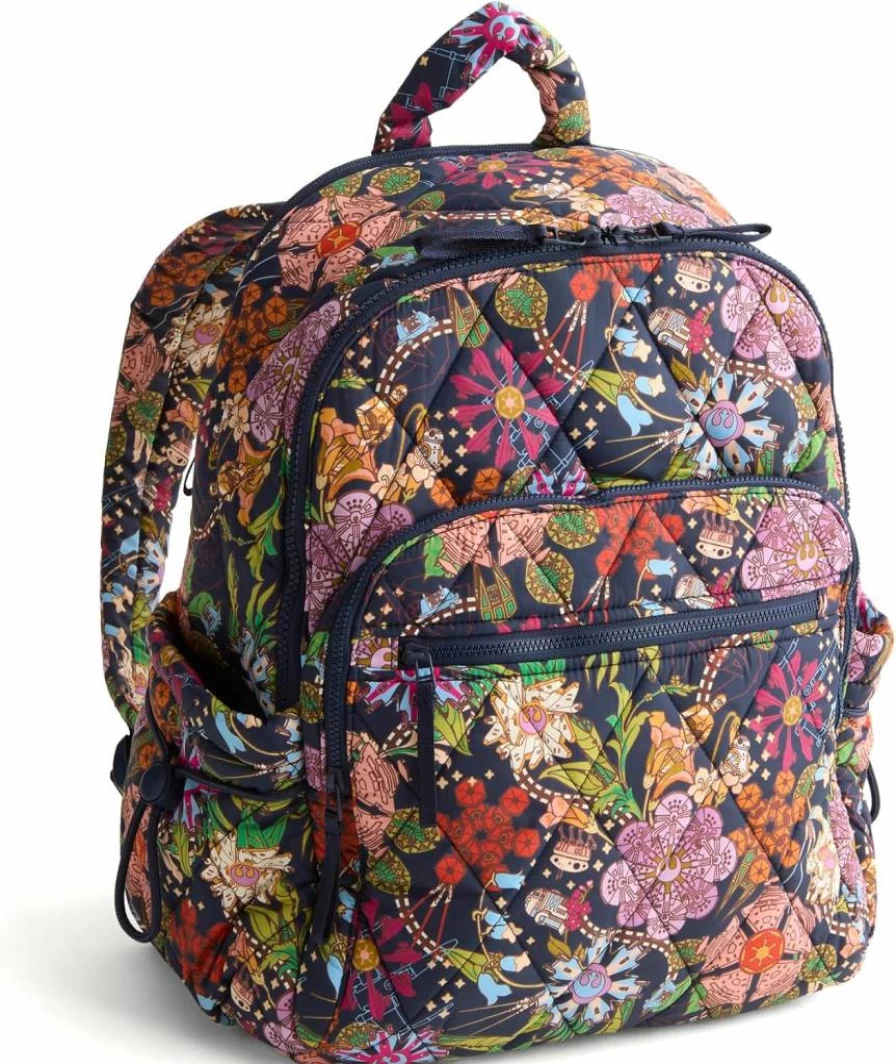 Vera Bradley Star Wars Featherweight Bancroft Floral Backpack for Women - Power The Force Design, Lightweight Travel Backpack, One Size
