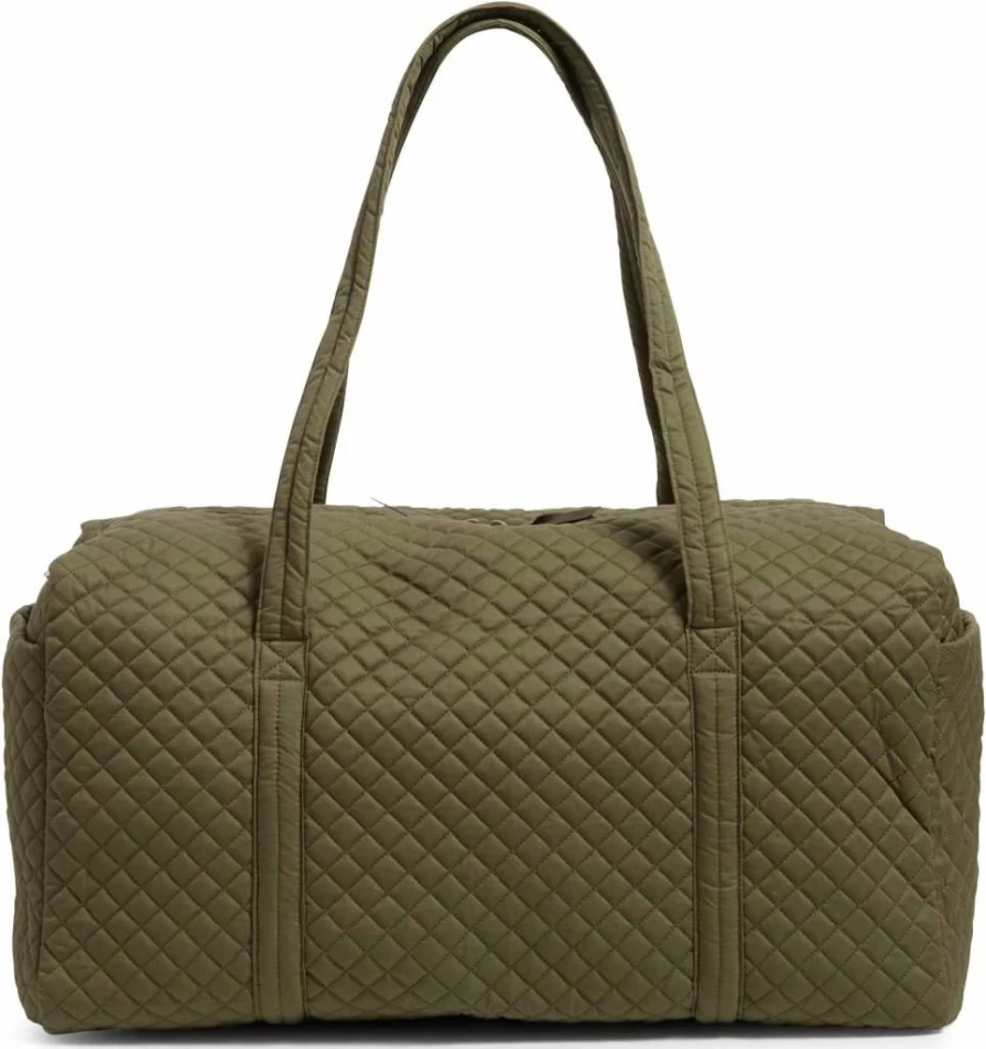 Vera Bradley Large Cotton Travel Duffel Bag for Women - Soft Sky Paisley Design, Spacious One-Size Weekend Tote