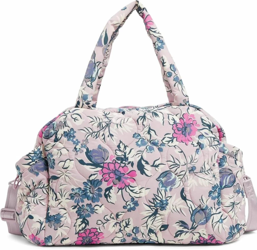 Vera Bradley Artist's Garden Purple Featherweight Travel Bag for Women - Lightweight & Spacious One-Size Carry-On