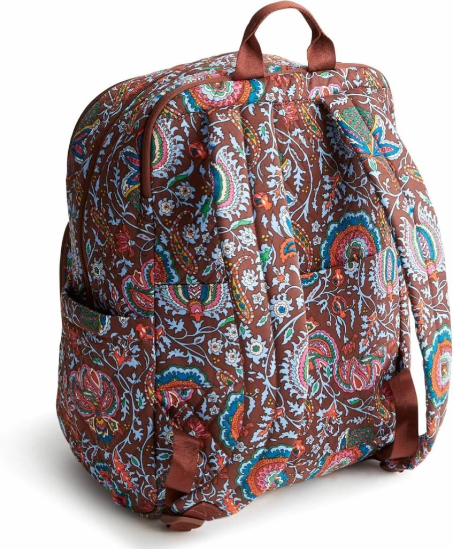 Vera Bradley Large Cotton Backpack for Women - Premium Koi Orange Bancroft Style, One Size