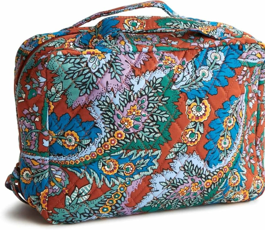 Vera Bradley Women's Hanging Travel Toiletry Organizer – Premium Cotton Cosmetic Bag for Essentials