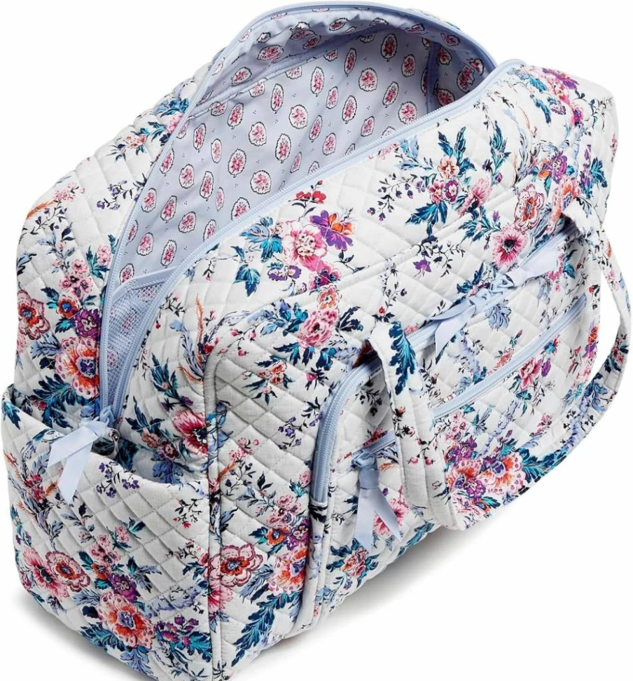 Vera Bradley Women's Recycled Cotton Weekender Travel Bag - Climbing Ivy Green, One Size, Eco-Friendly Carryall for Weekend Getaways