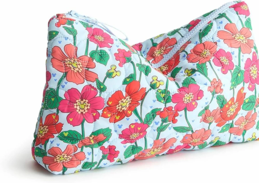 Vera Bradley Mickey Meadow Featherweight Large Pouch | Disney Collection | Lightweight Travel Organizer