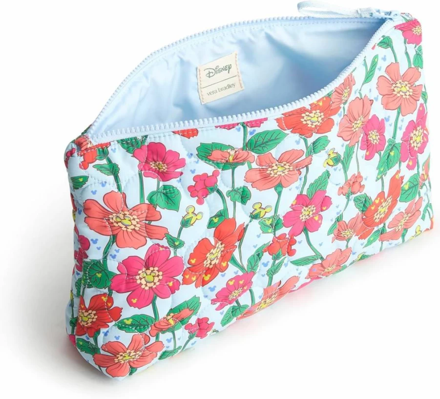 Vera Bradley Mickey Meadow Featherweight Large Pouch | Disney Collection | Lightweight Travel Organizer