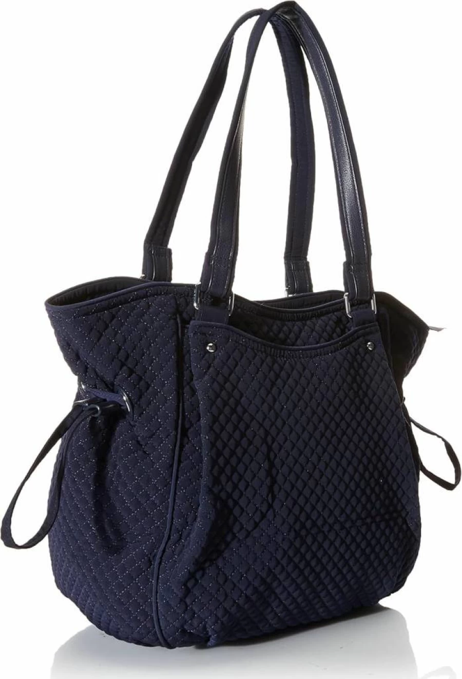 Vera Bradley Black Glenna Satchel Purse for Women – Lightweight Microfiber Handbag