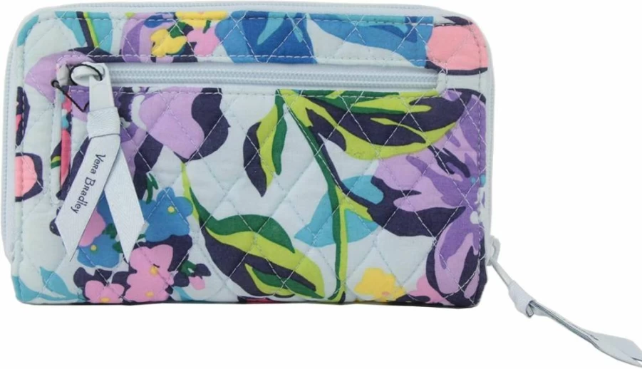 Vera Bradley RFID Turnlock Wallet - Signature Cotton Iconic Design for Secure Storage