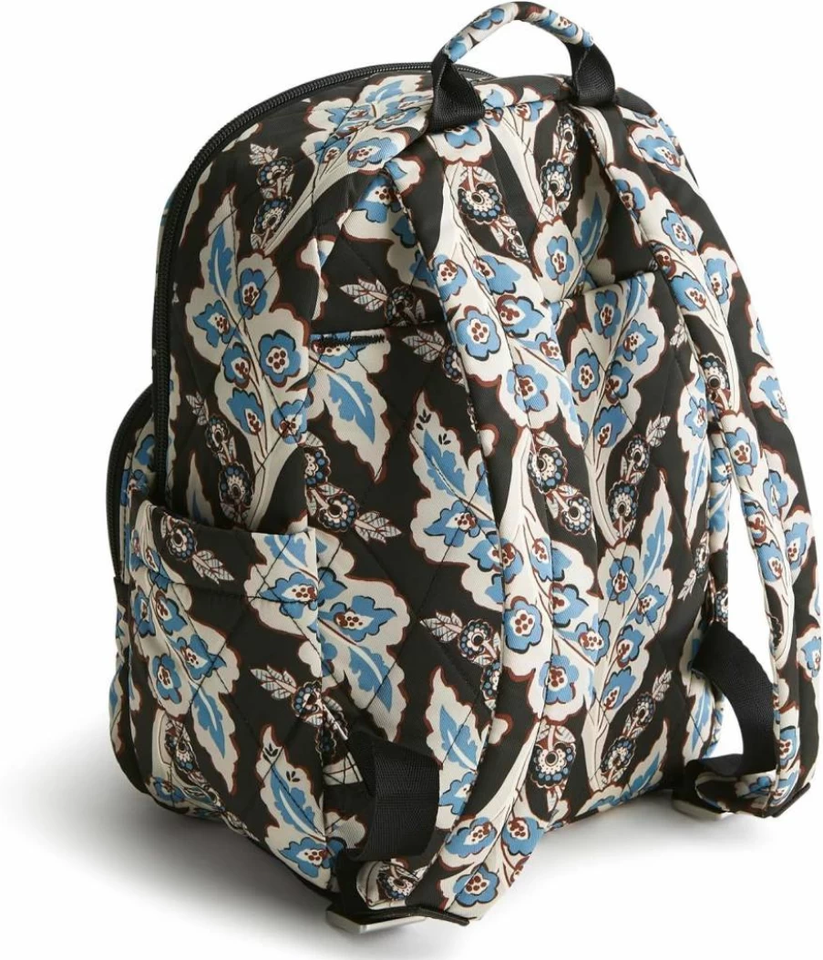 Vera Bradley Women's Small Banbury Backpack in Calyx Quill Black - Lightweight Performance Twill Design