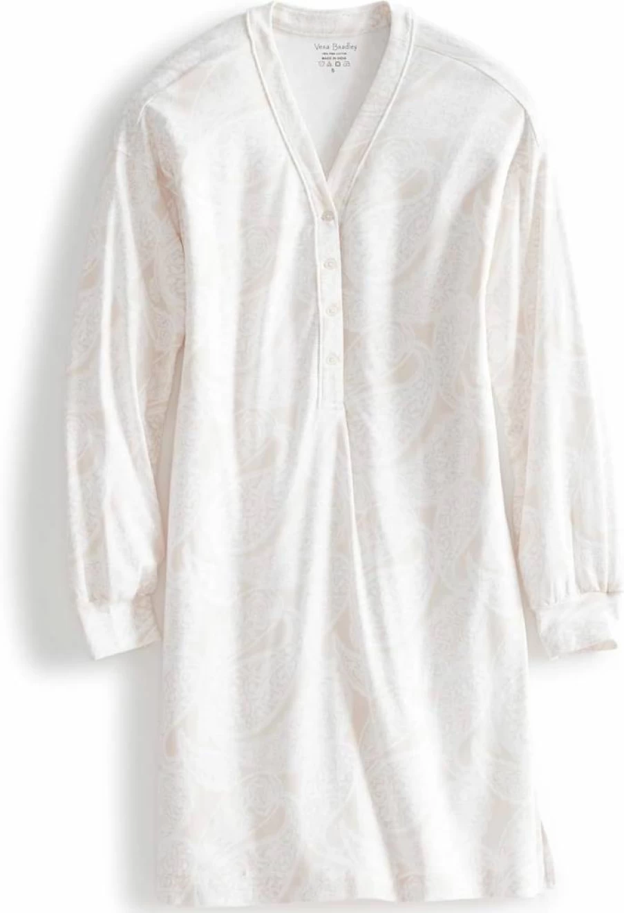 Vera Bradley Women's Soft Cotton Henley Nightshirt Sleepwear Comfortable Sleep Dress