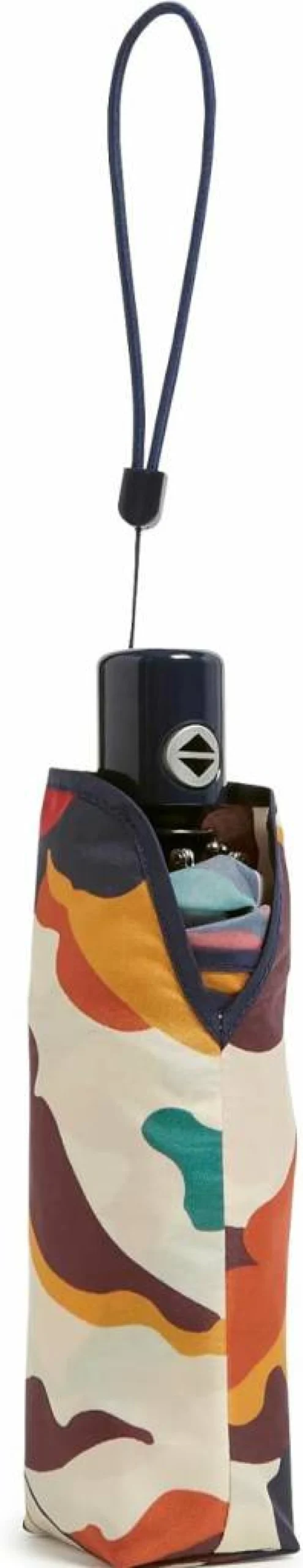 Vera Bradley Women's Compact Travel Umbrella - Lightweight Mini Folding Portable Windproof for Rain