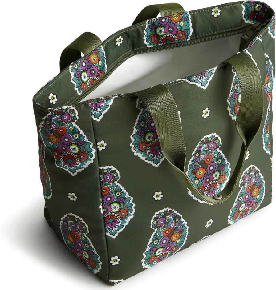 Vera Bradley Lightweight Ripstop Fabric Lunch Bag - Insulated Reusable Tote for Work & School