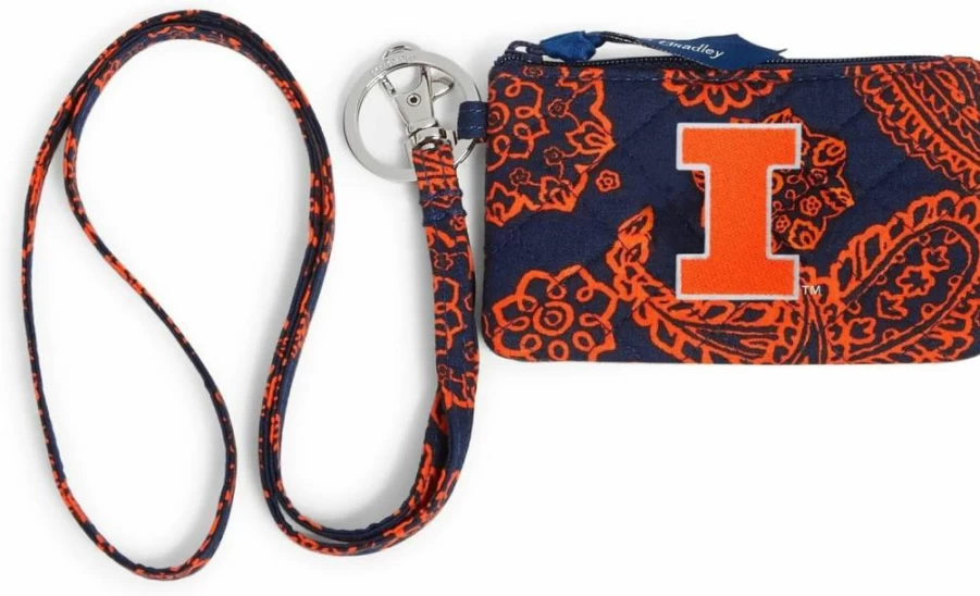 Vera Bradley Cotton Zip ID Lanyard - Reusable Badge Holder with Adjustable Strap for Work or School