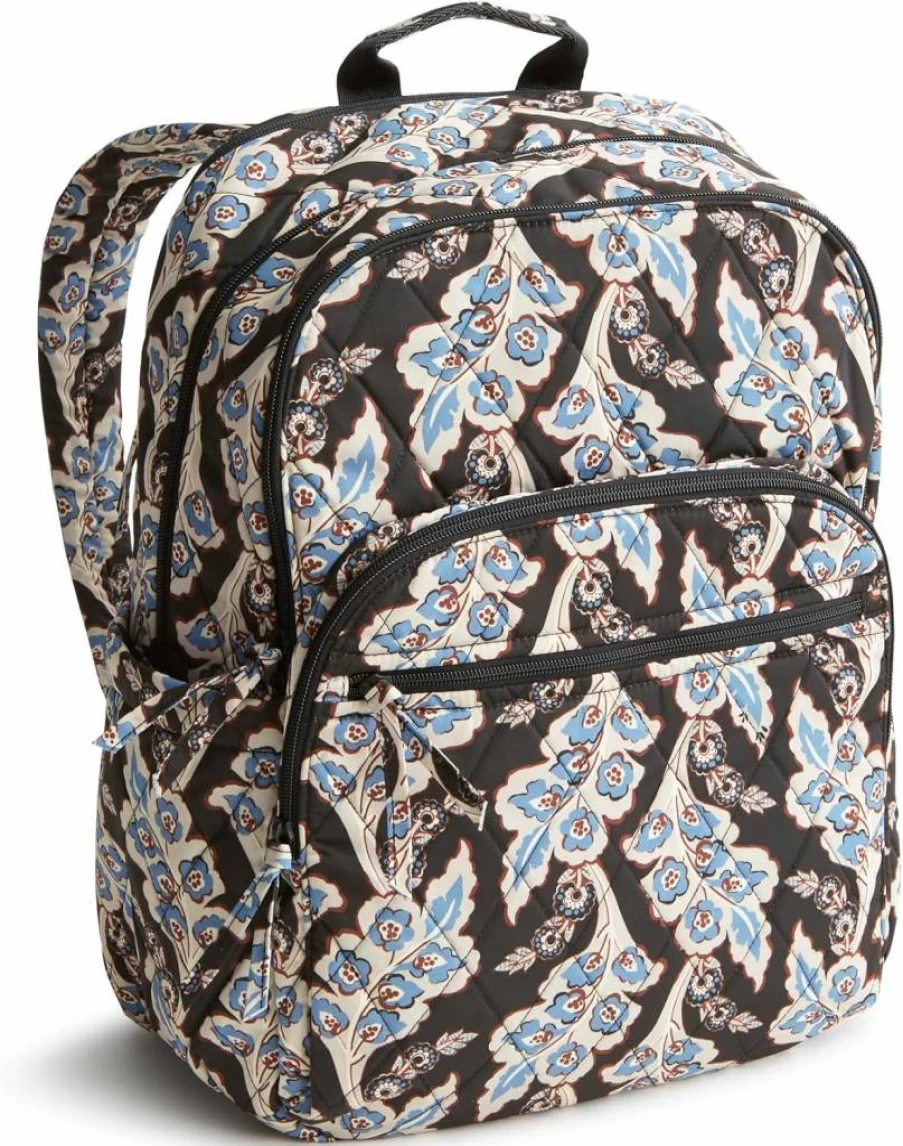 Vera Bradley Large Bancroft Backpack for Women - Moonless Night, Performance Twill, One Size, Stylish & Durable Travel Backpack