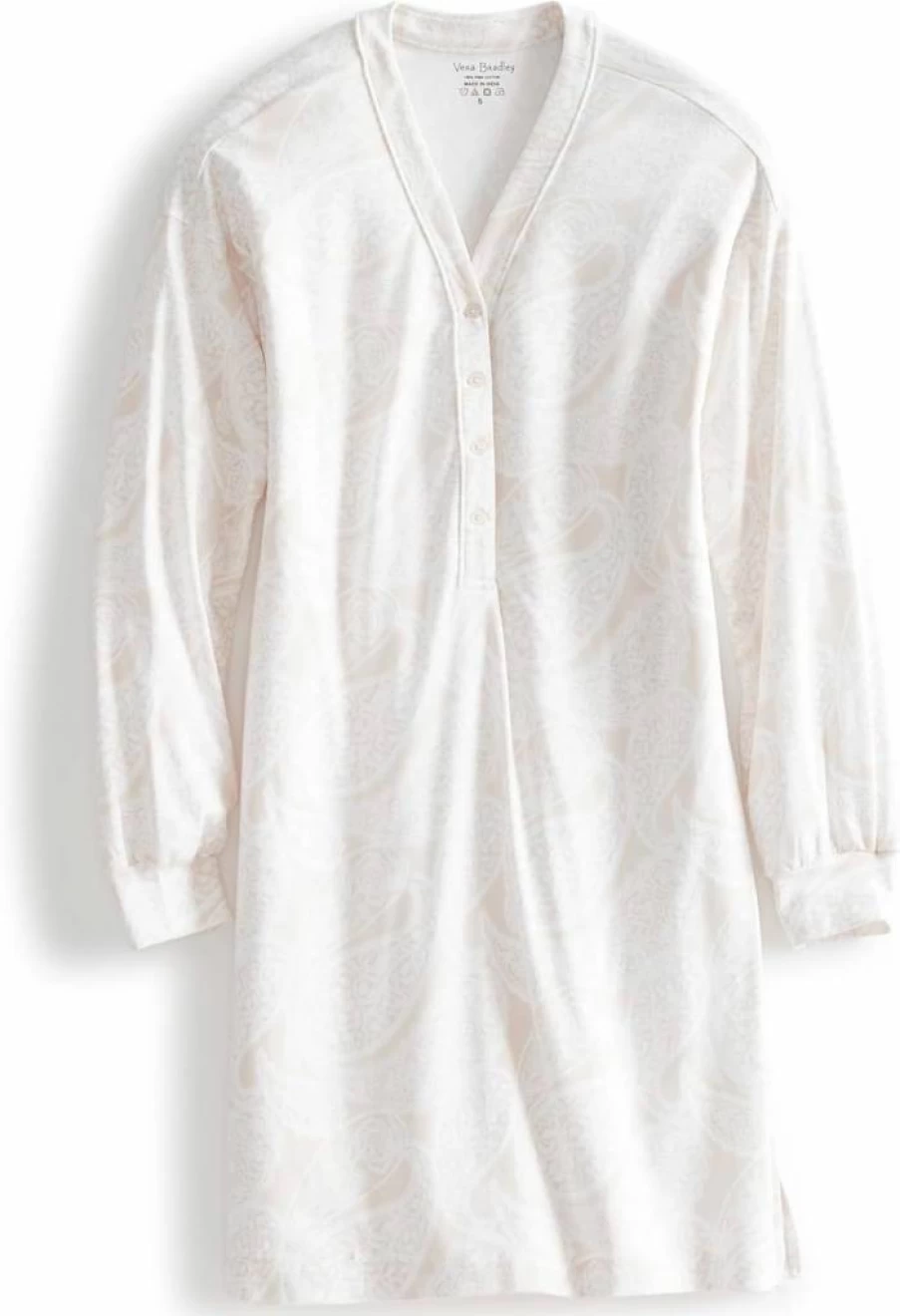 Vera Bradley Women's Soft Cotton Henley Nightdress - Comfortable Sleepwear for Women