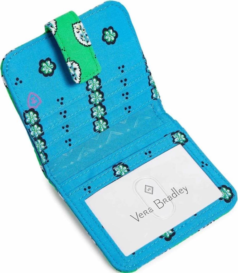 Vera Bradley Finley RFID Blocking Small Women's Wallet - Cotton Compact Card Holder for Women