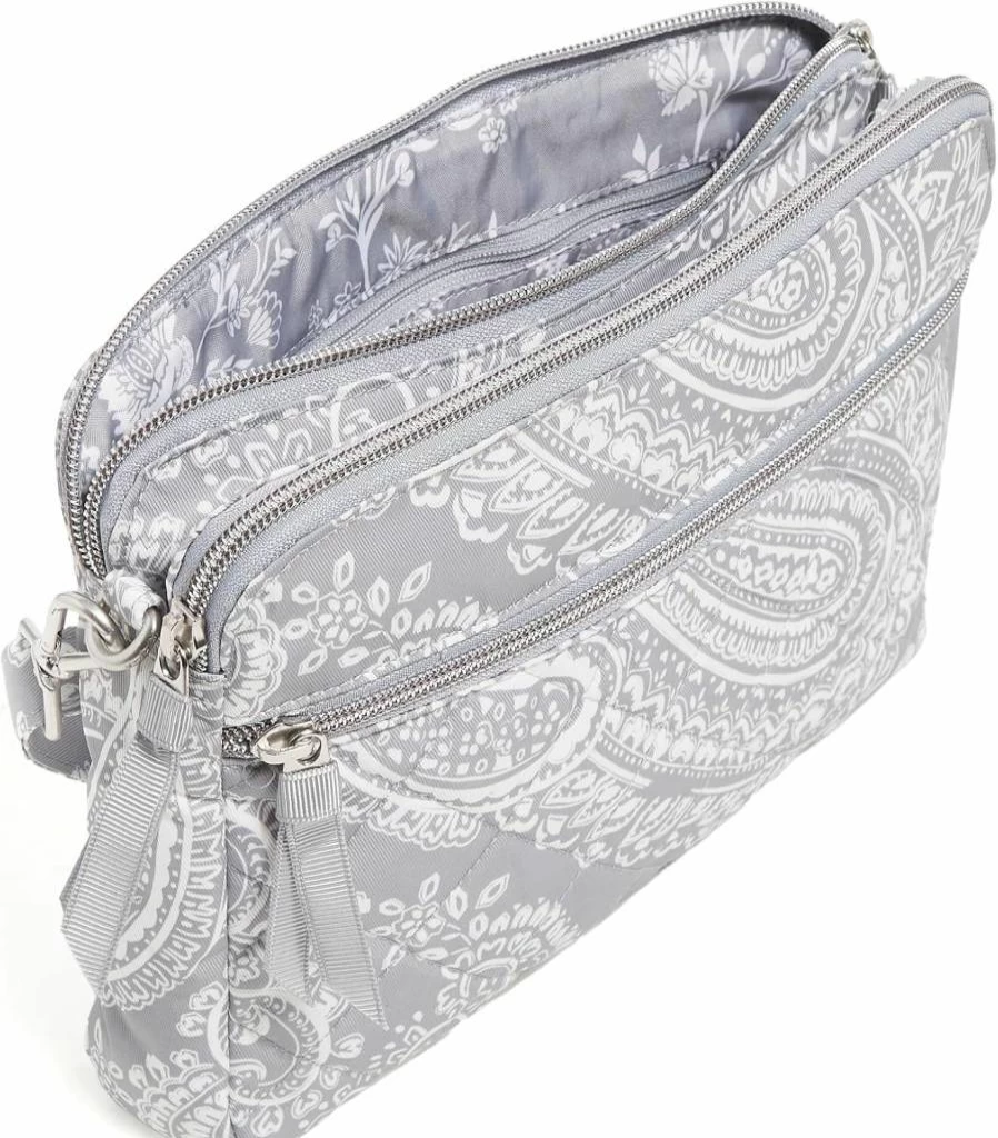 Vera Bradley Women's Crossbody Bag with Triple Compartment - Lightweight Performance Twill Purse for Everyday Use