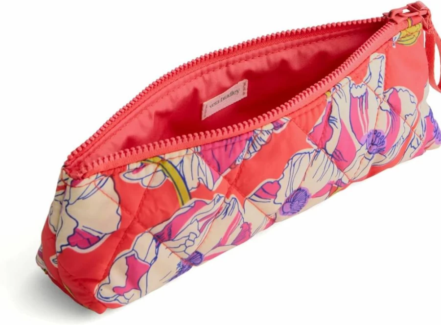 Vera Bradley Swirling Poppies Featherweight Pencil Case – Lightweight Zippered Pouch for School & Office Supplies