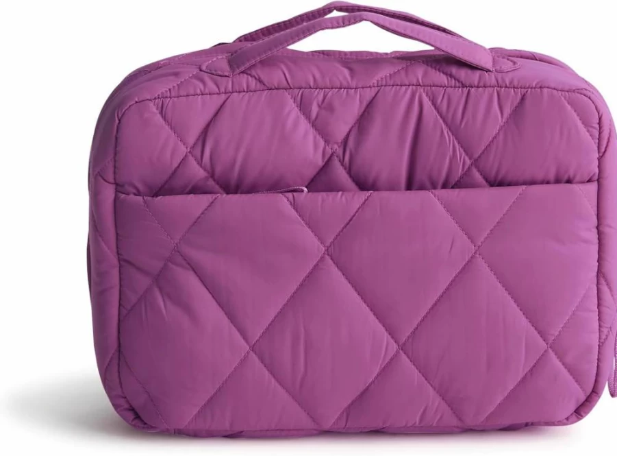 Vera Bradley Iris Orchid Lightweight Hanging Travel Toiletry Bag - Compact Cosmetic Organizer for Travel