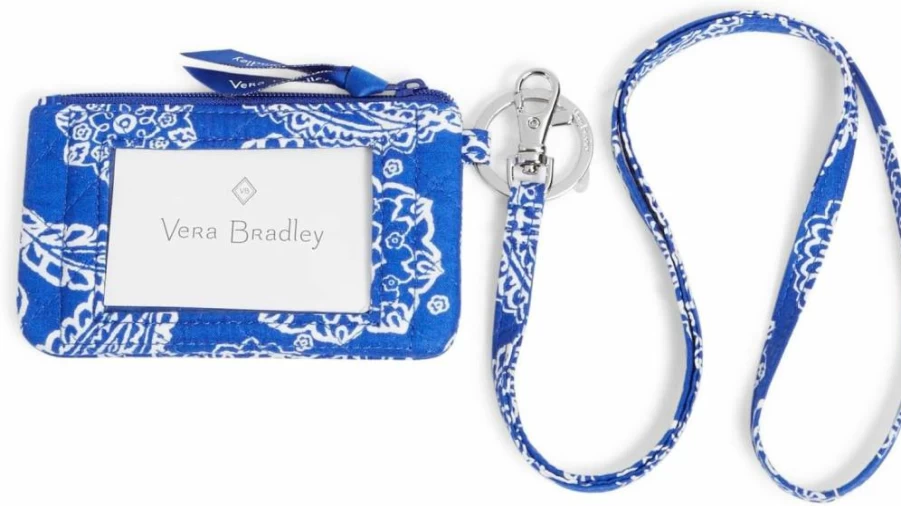 Vera Bradley Cotton Zip ID Lanyard - Reusable & Stylish Badge Holder for Work or School