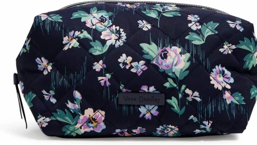 Vera Bradley Botanical Beauty Medium Makeup Bag – Performance Twill Cosmetic Organizer for Travel & Storage