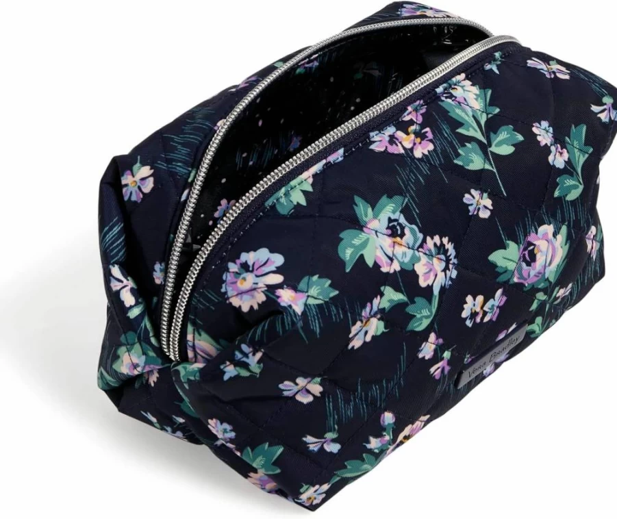 Vera Bradley Botanical Beauty Medium Makeup Bag – Performance Twill Cosmetic Organizer for Travel & Storage